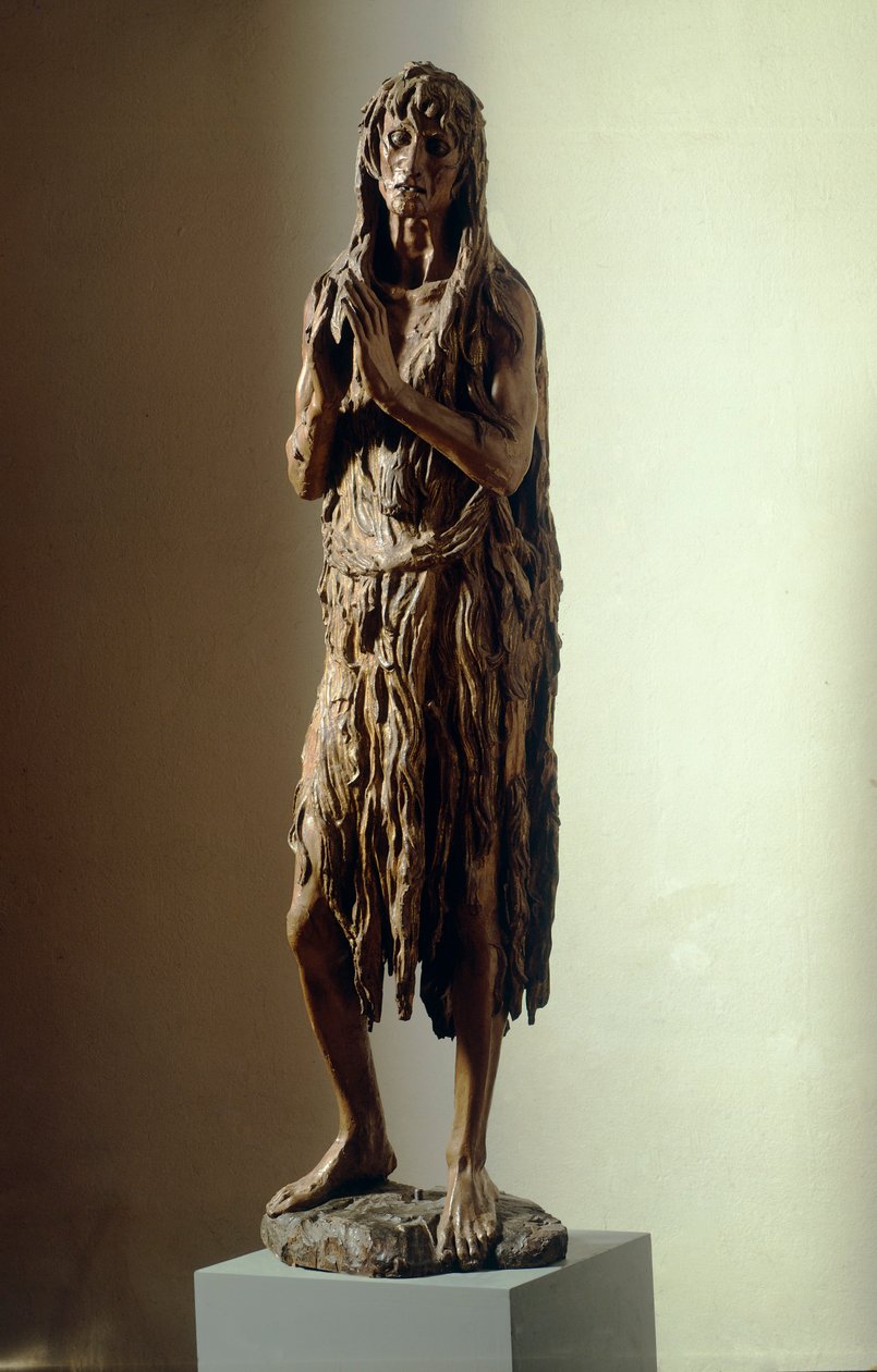 Pokutująca Magdalena autorstwa Donatello (ok. 1386-1466), drewniana figurka autorstwa Donatello