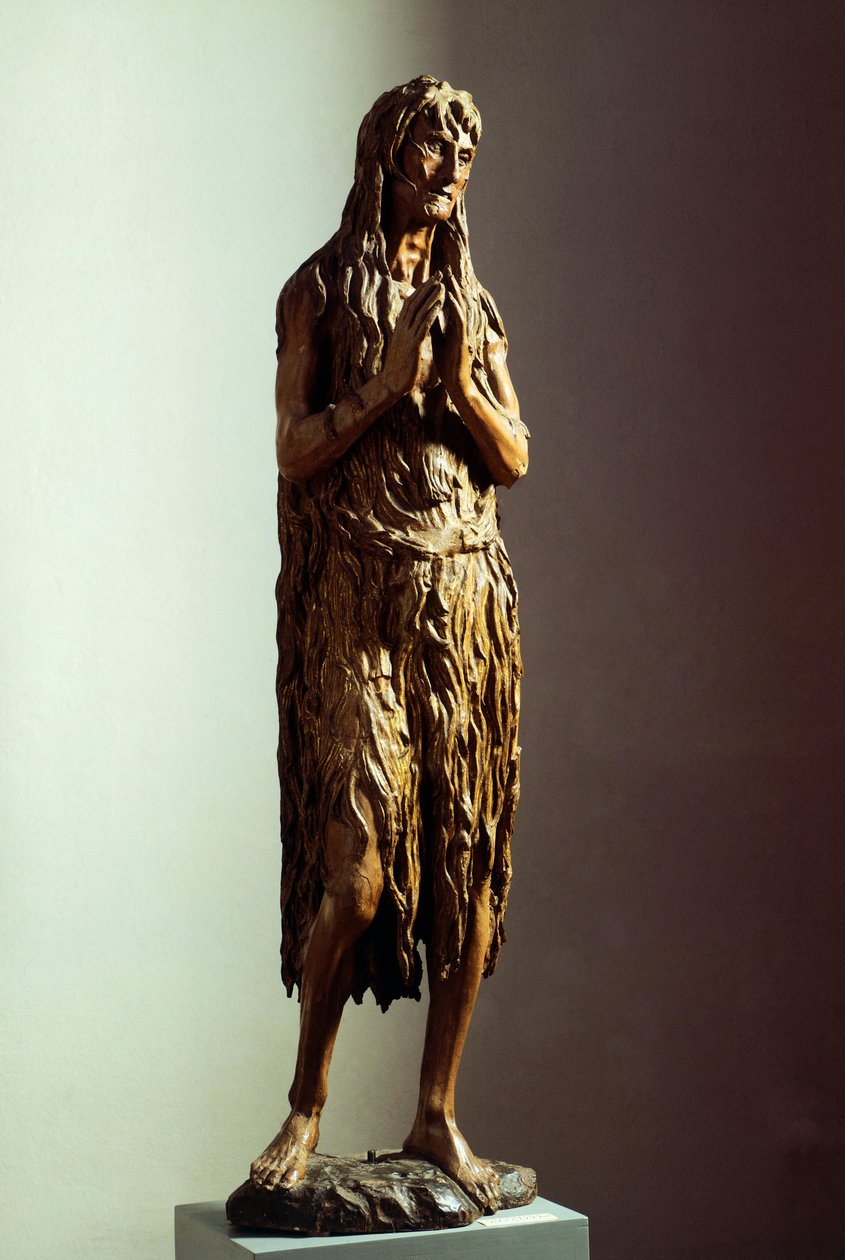 Pokutująca Magdalena autorstwa Donatello (ok. 1386-1466), rzeźba drewniana autorstwa Donatello