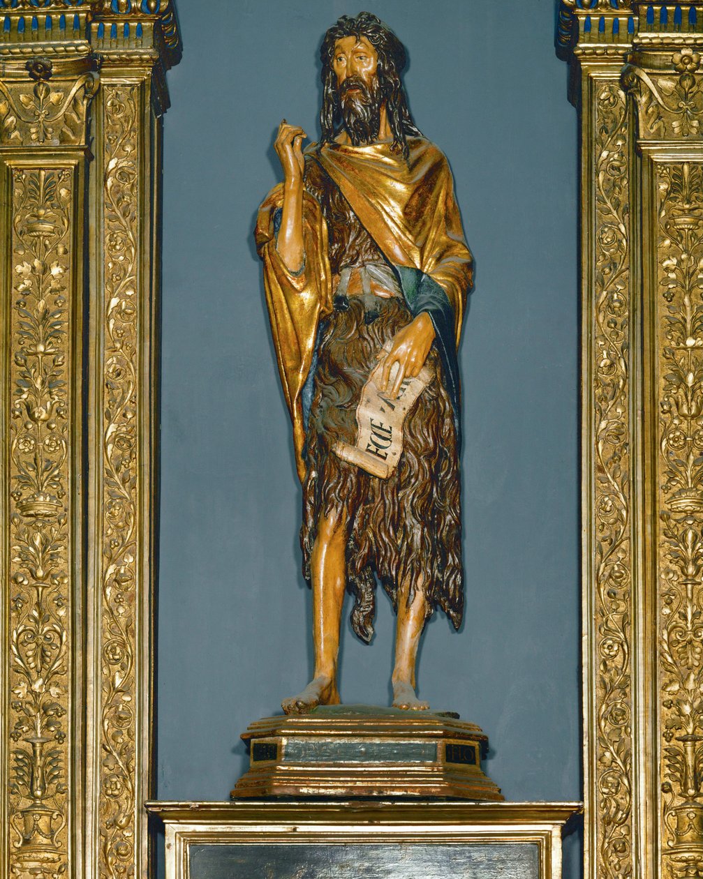 Święty Jan Chrzciciel. Malowane (malowane drewno) autorstwa Donatello