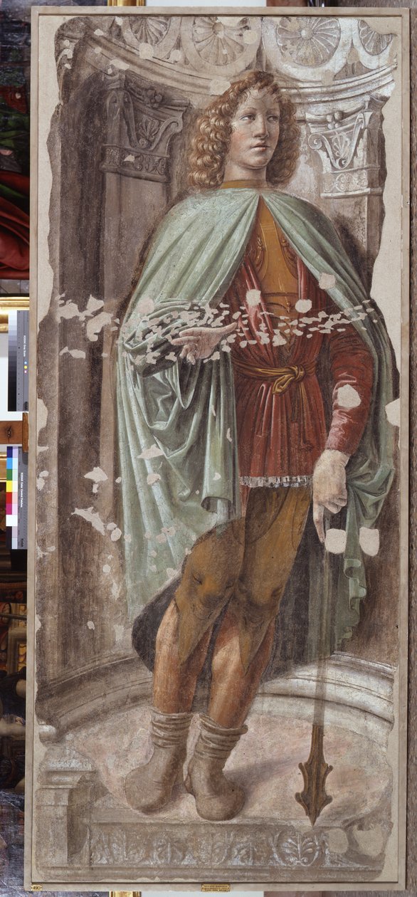 Człowiek z maczugą, ok. 1486 (wolnostojący fresk osadzony na płótnie) autorstwa Donato Bramante
