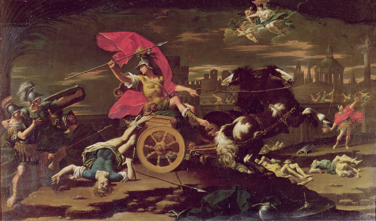 Achilles ciągnący ciało Hektora po murach Troi autorstwa Donato Creti