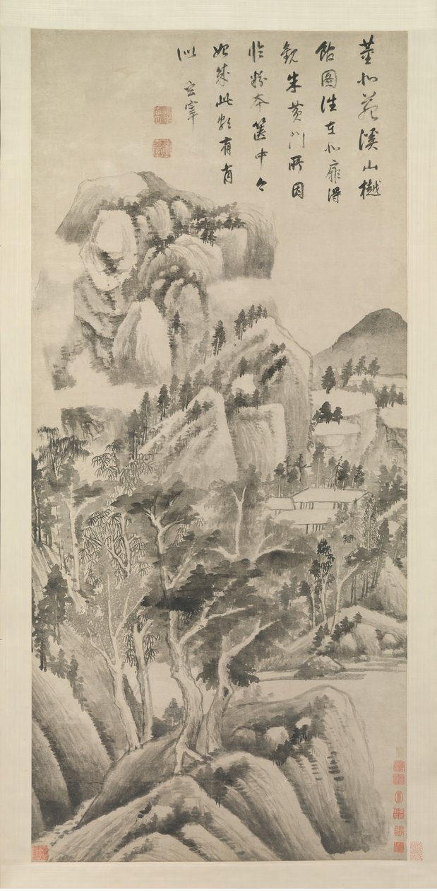 Zacienione siedliska wśród potoków i gór, ca. 1622-25. autorstwa Dong Qichang