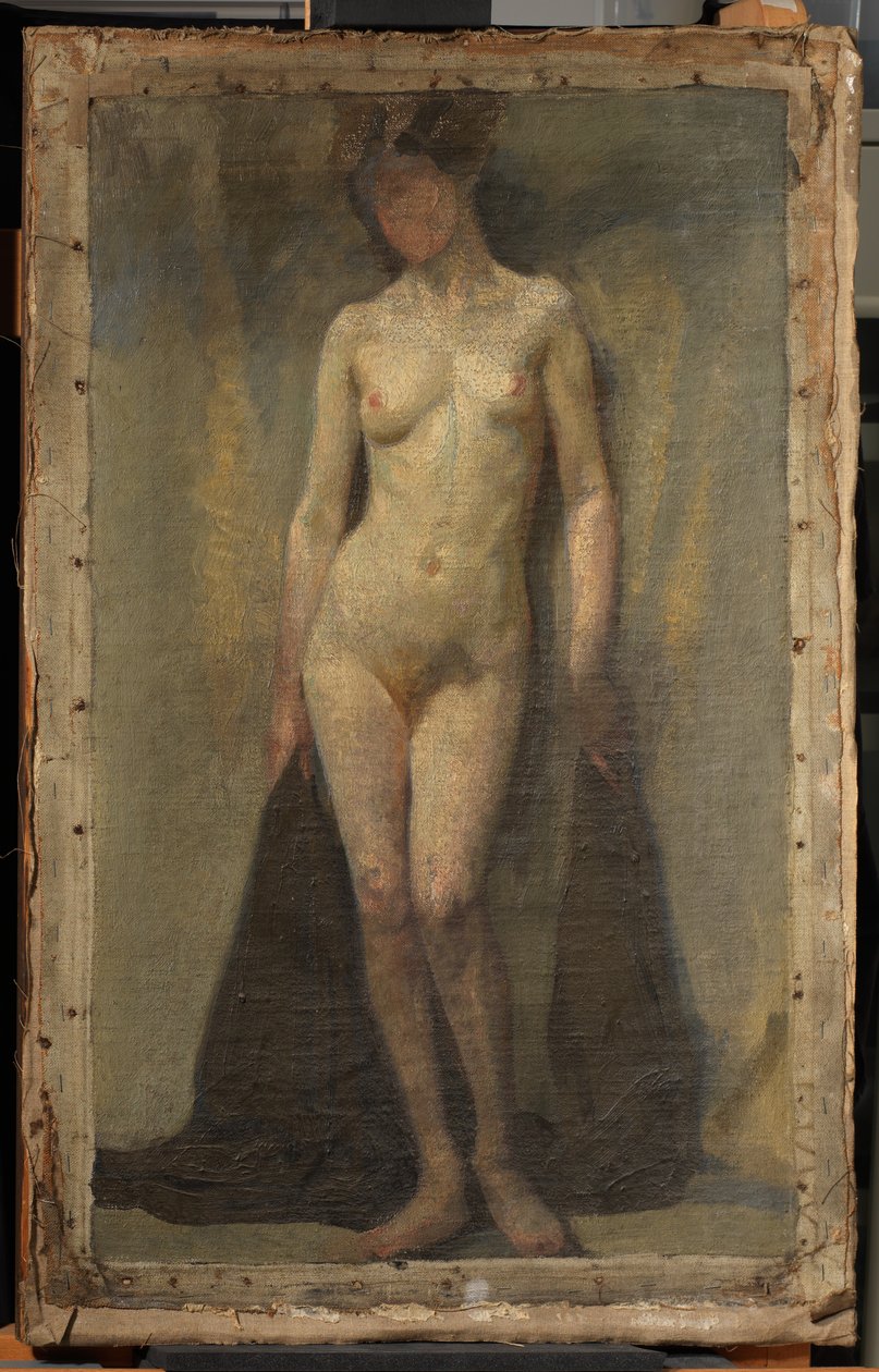 Akt kobiecy stojący, ok. 1910 (olej na płótnie) autorstwa Dora Carrington