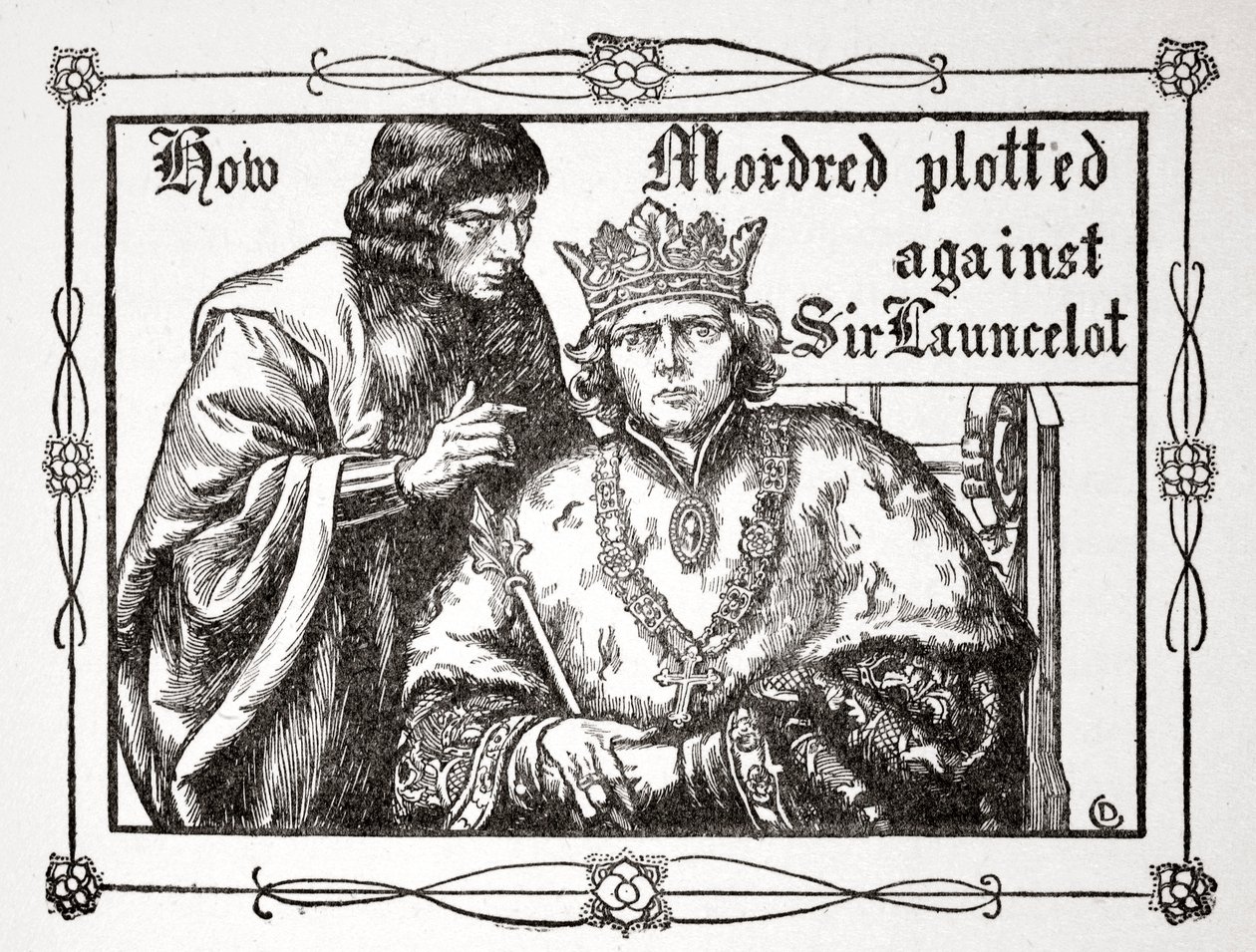 „Jak Mordred spiskował przeciwko Sir Launcelotowi”, 1905. autorstwa Dora Curtis