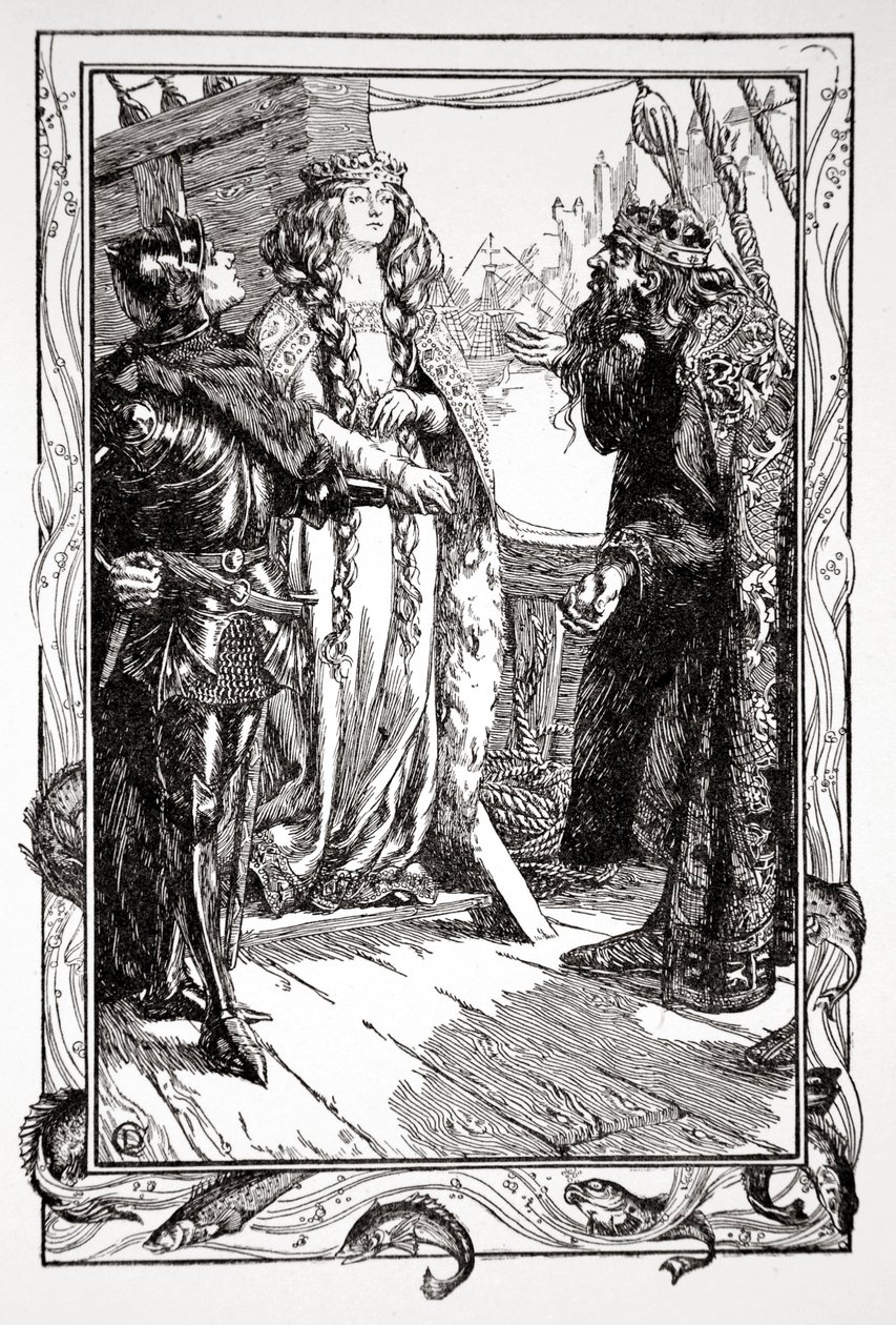 „Król Cierpienia daje Isolt sir Tristramowi”, 1905. autorstwa Dora Curtis
