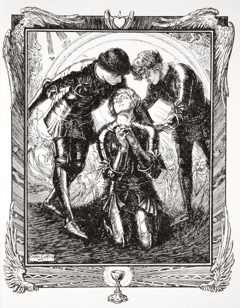 „Wtedy udali się do Sir Galahada”, 1905. autorstwa Dora Curtis