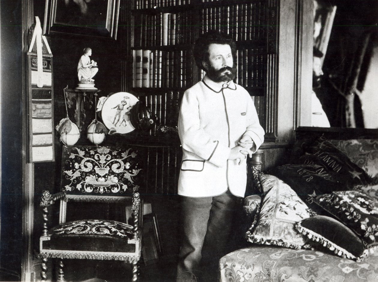 Camille Flammarion (1842-1925) w swoim gabinecie, 1893 autorstwa Dornac