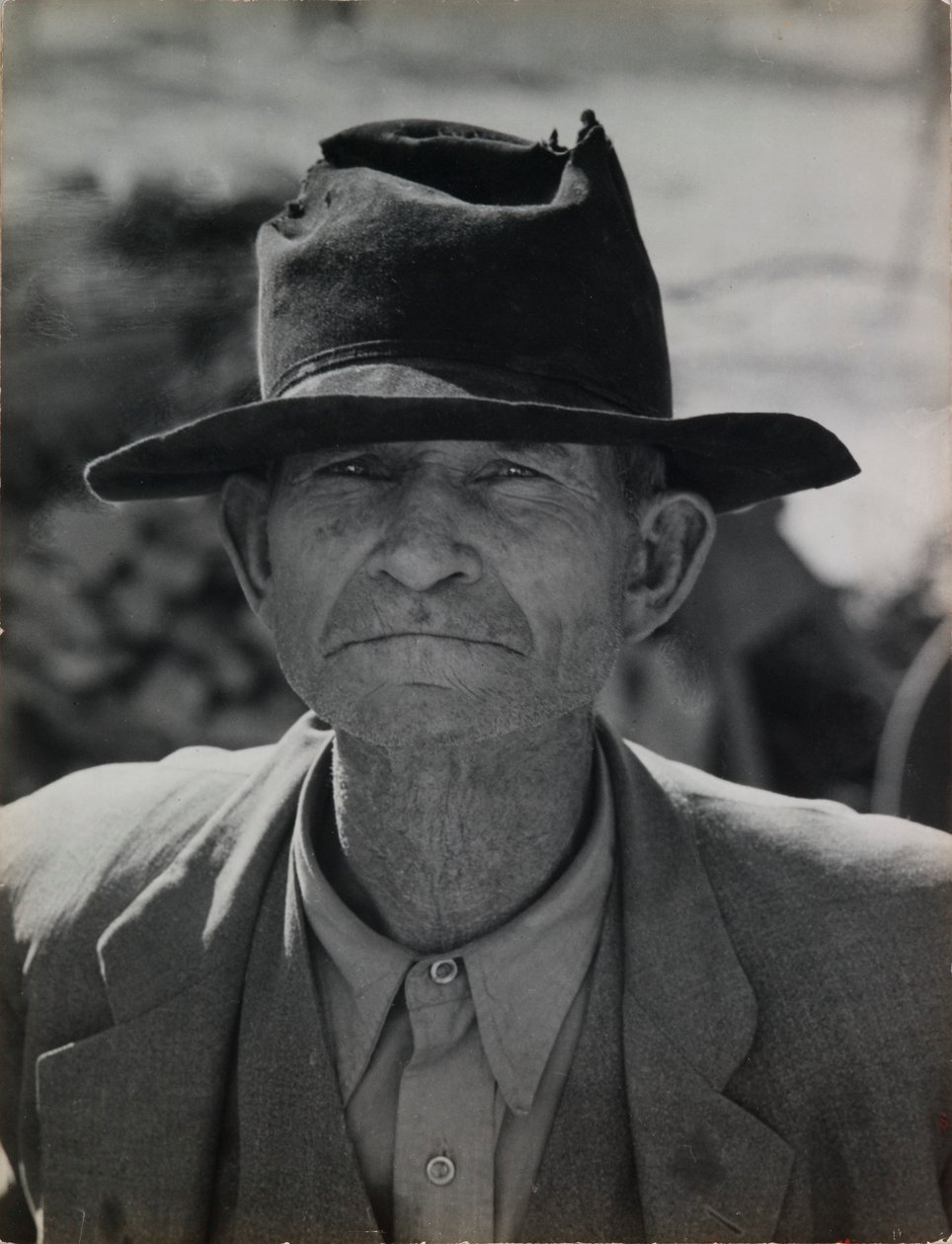 Były dzierżawca rolnik na dotację zasiłkową, Imperial Valley, Kalifornia autorstwa Dorothea Lange