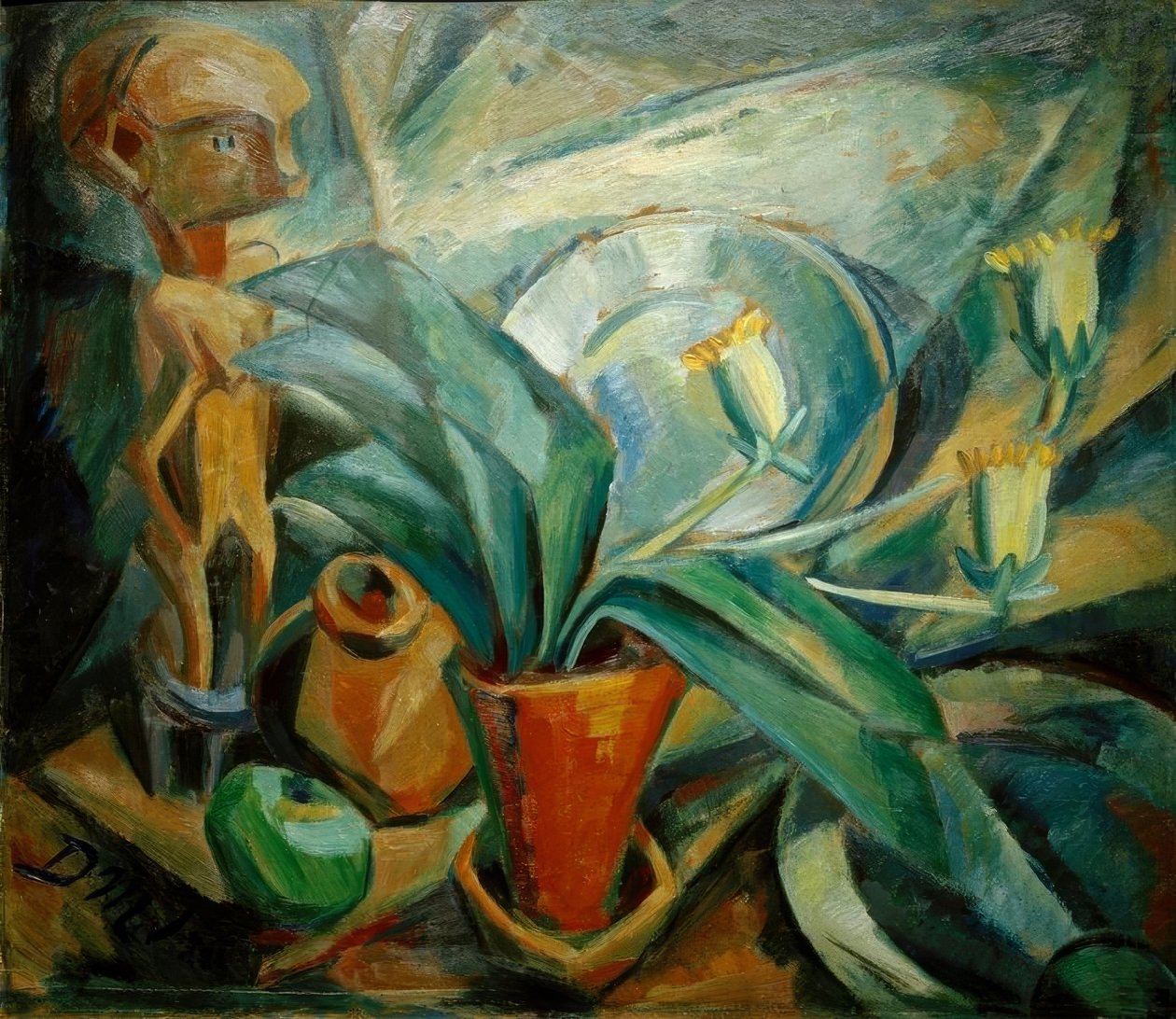 Martwa natura z kalią i figurą autorstwa Dorothea Mätzel Johannsen