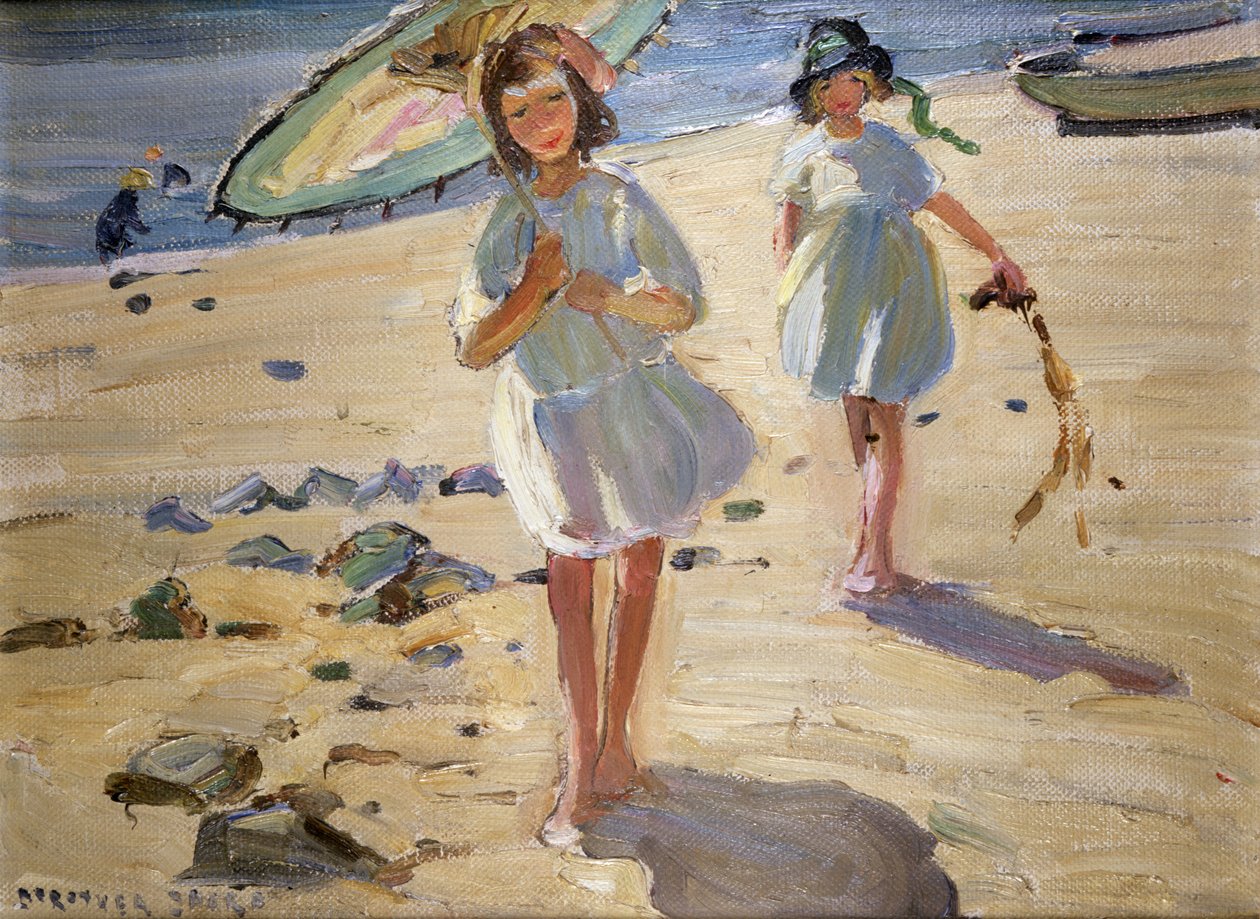 Przyjaciele na plaży (olej na płótnie) autorstwa Dorothea Sharp