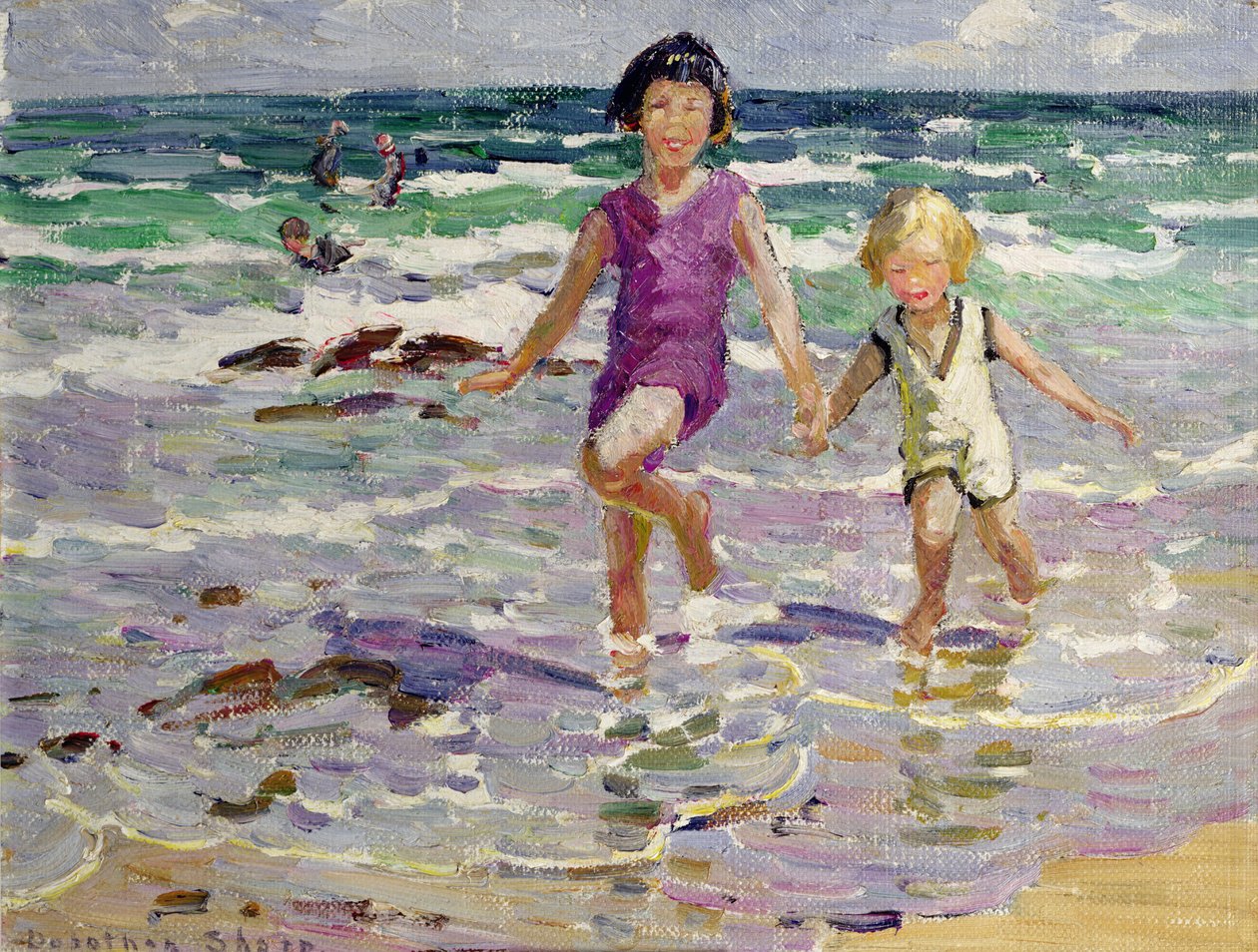 Przez fale (olej na płótnie) autorstwa Dorothea Sharp