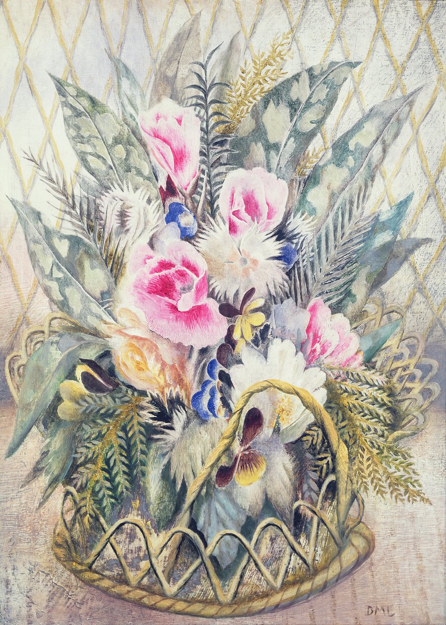 Godetias (olej na płótnie) autorstwa Dorothy M. Larcher