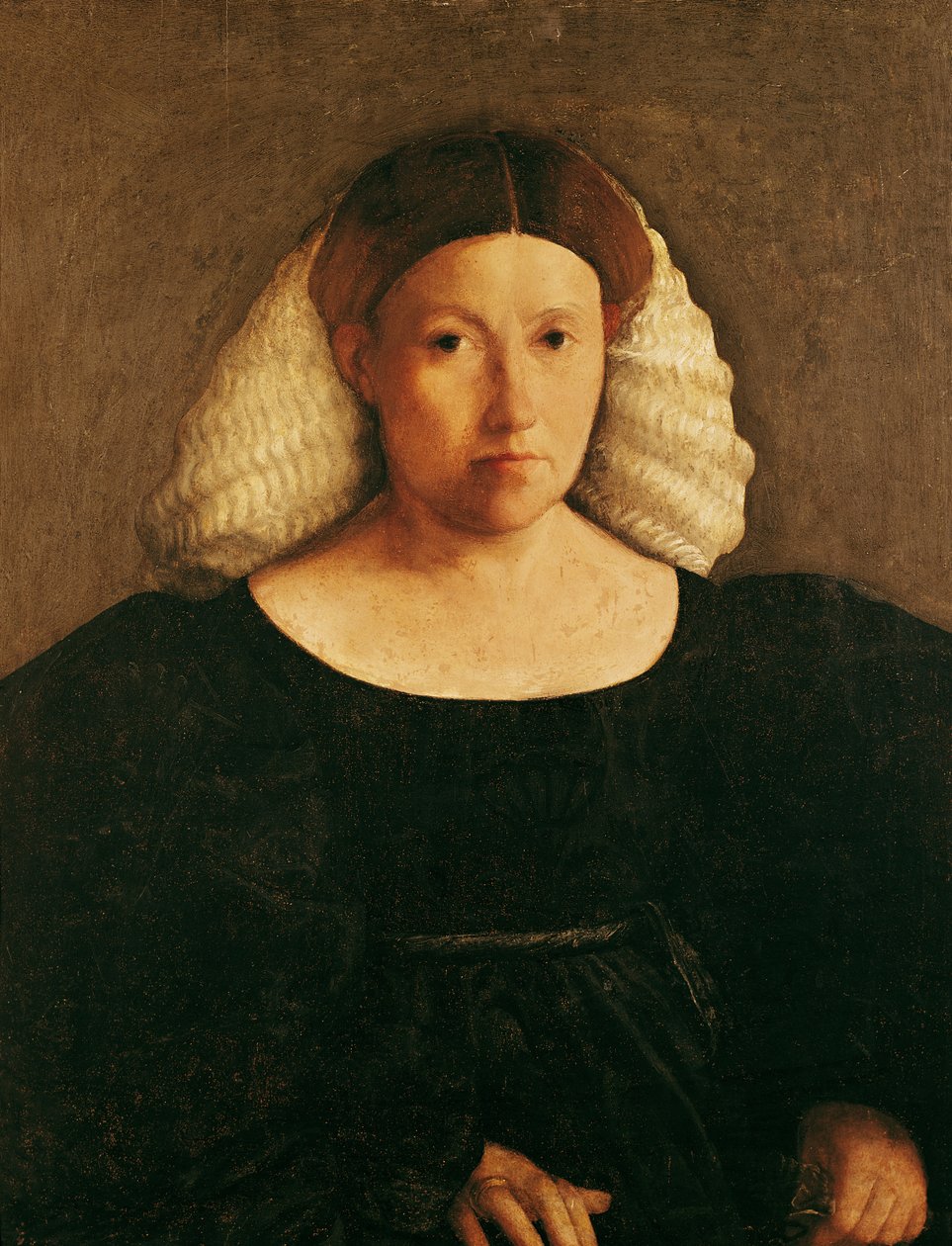 Portret kobiety z siatką na włosy autorstwa Dosso Dossi