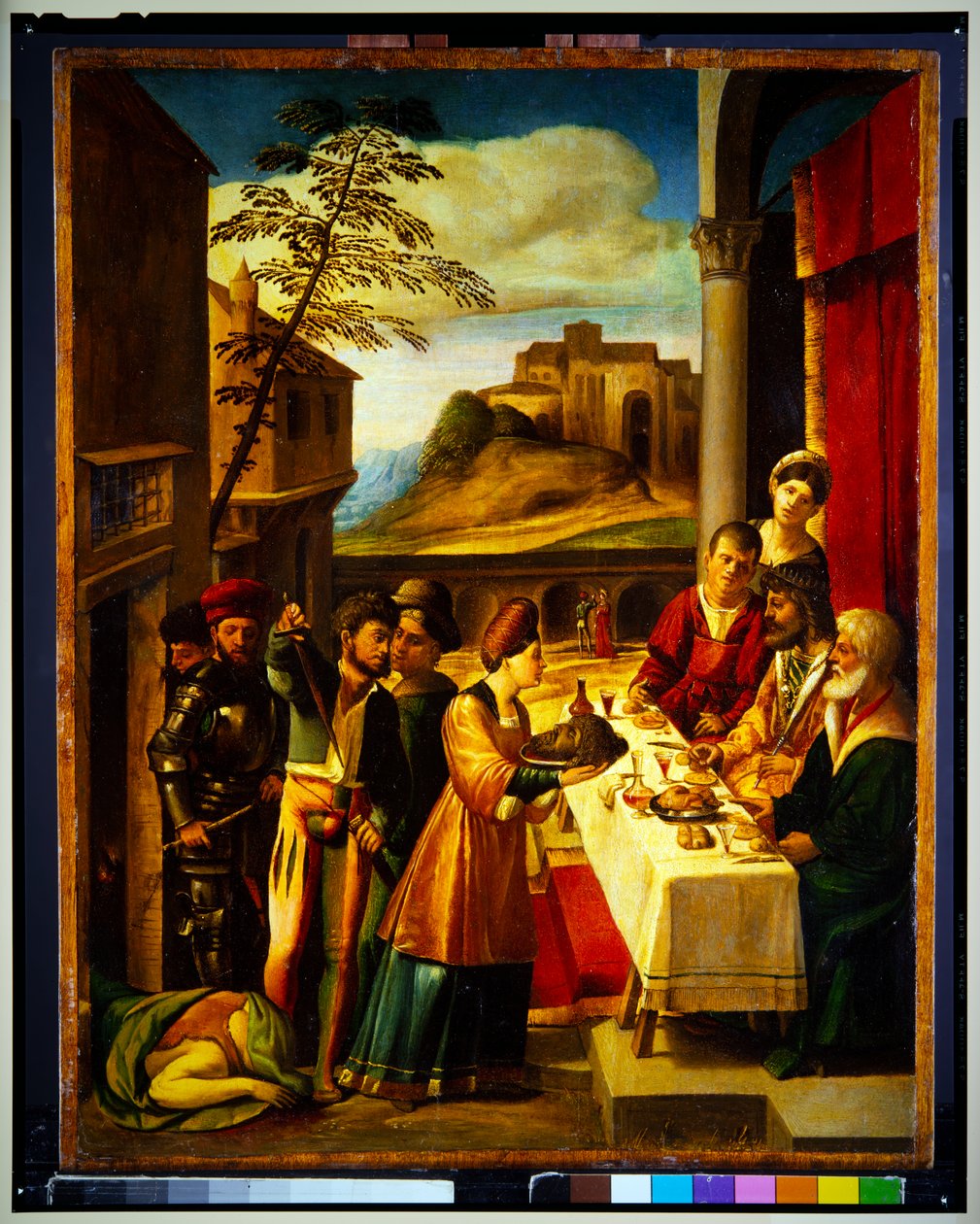 Salome Johannes Kastajan (paneeli)kiillotuspään kanssa autorstwa Dosso Dossi