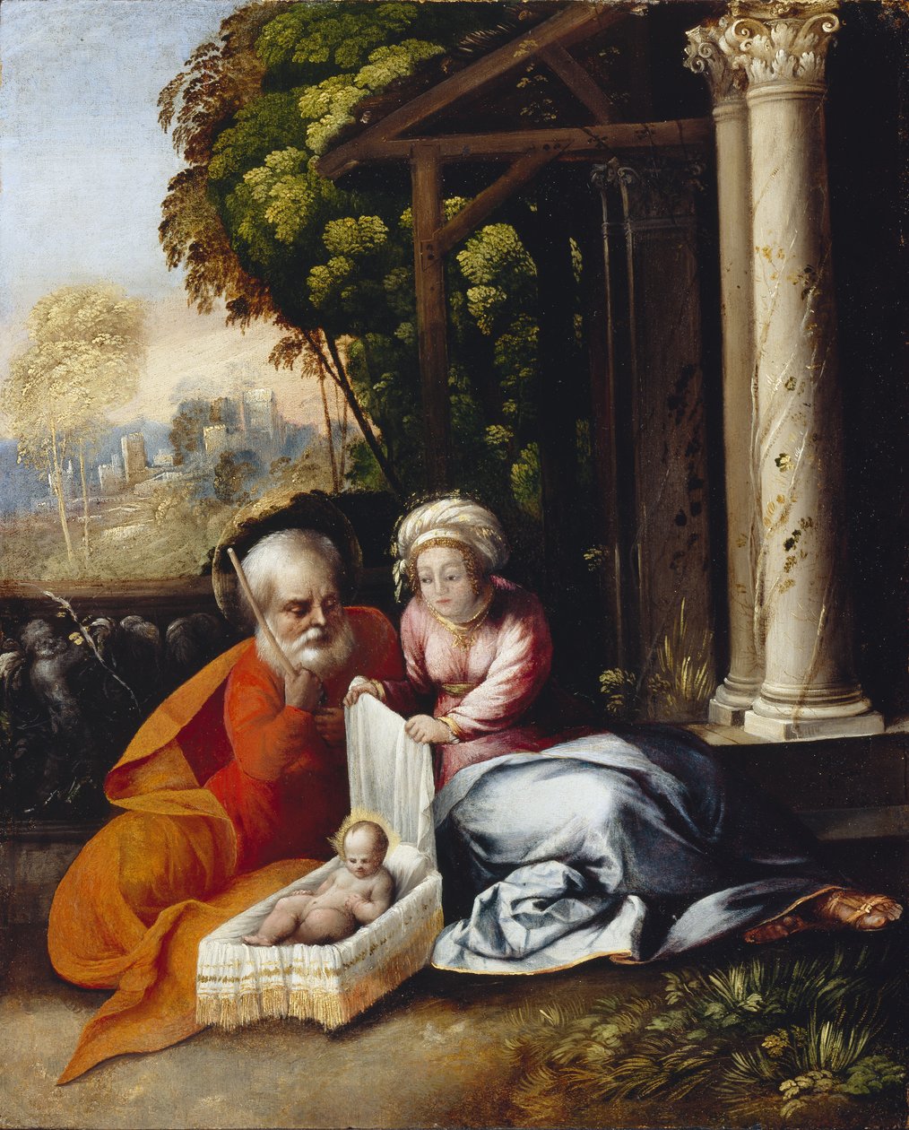 Święta Rodzina, ok.1516 (olej na desce) autorstwa Dosso Dossi