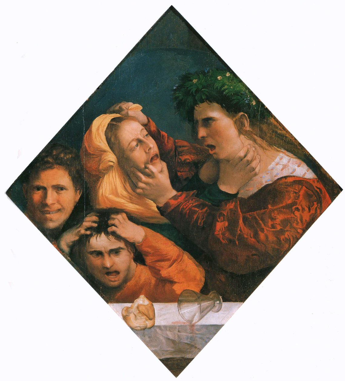 Kłótnia, ok. 1515-20 (olej na płótnie) autorstwa Dosso Dossi