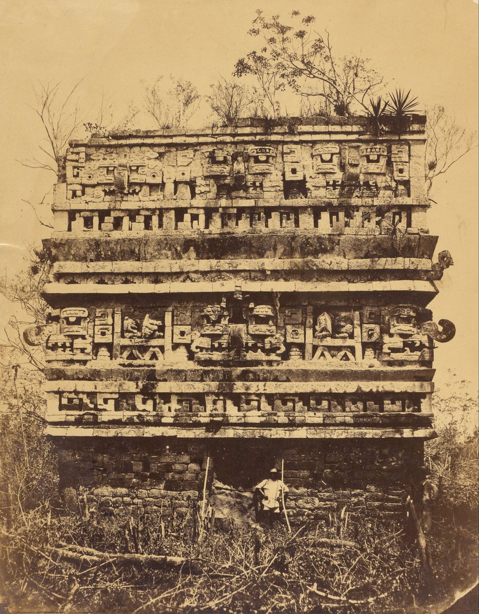 Chichén-Itzá – prawe skrzydło Pałacu Zakonnic autorstwa Désiré Charnay