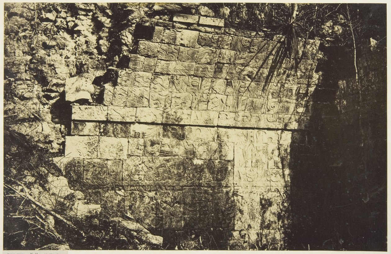 Pałac Cyrkowy w Chichen-Itza, wnętrze pokoju autorstwa Désiré Charnay