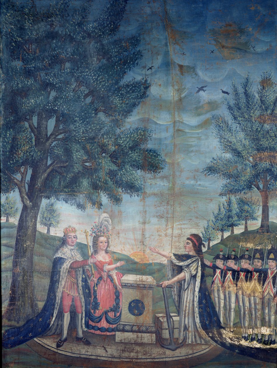 1790 оны 7-р сарын 14-нд Холбооны баяр ёслол дээр хаан, хатан, үндэстэн, үндэсний харуулын тангараг өргөв. autorstwa Dubois