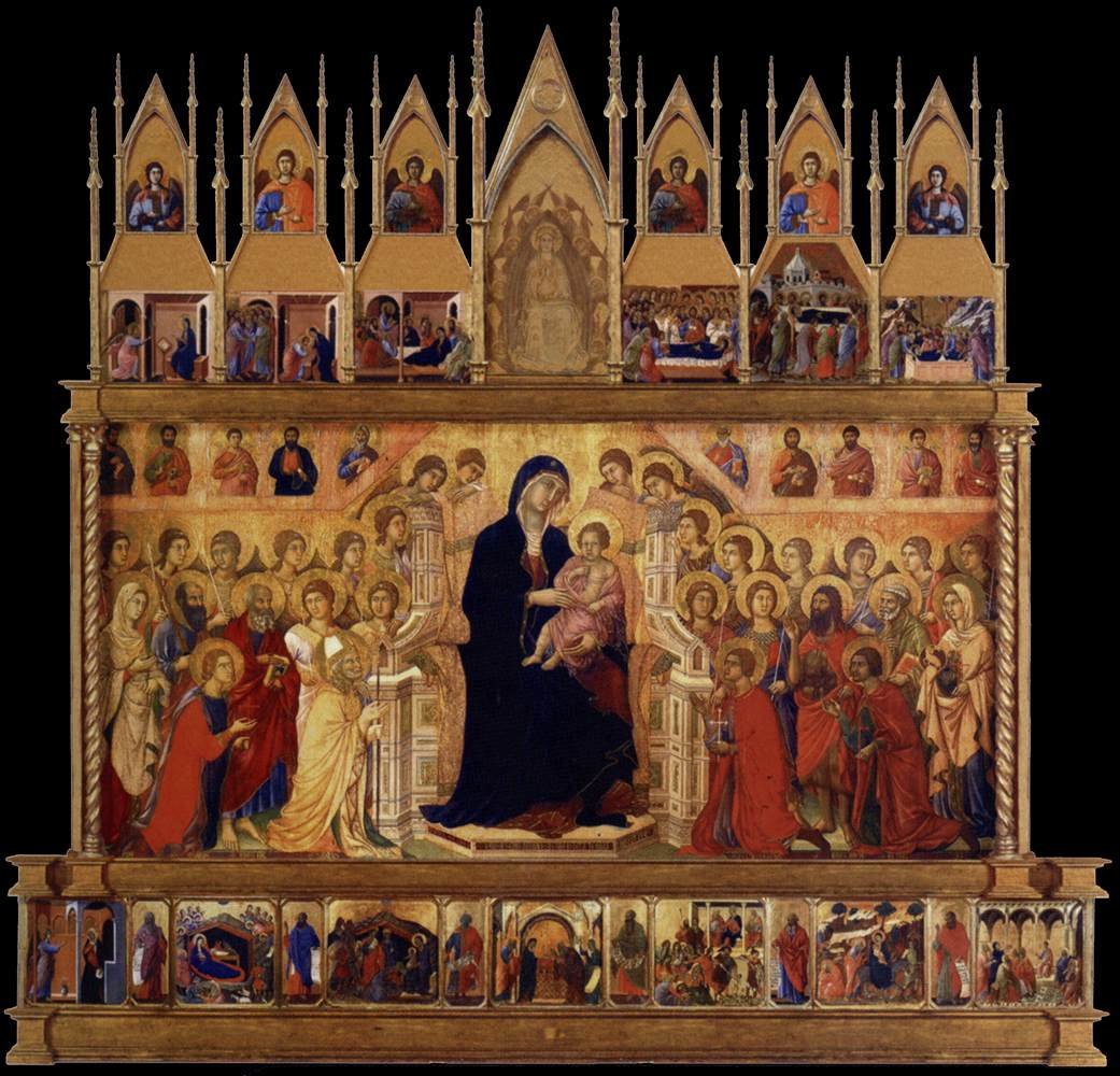 Przypuszczalna rekonstrukcja Maestà autorstwa Duccio di Buoninsegna