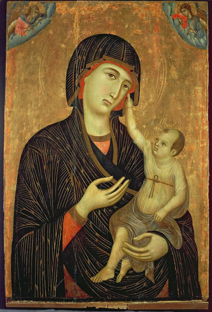 Madonna z Crevole, ok. 1284 (Dziewica z Dzieciątkiem i aniołami) autorstwa Duccio di Buoninsegna
