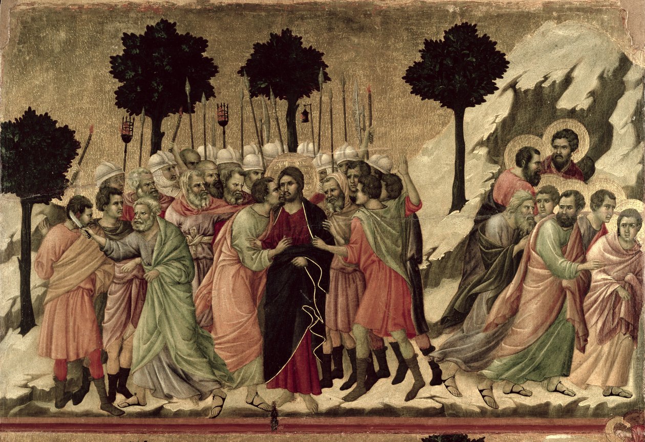 Maesta: Zdrada Chrystusa, 1308-11 autorstwa Duccio di Buoninsegna