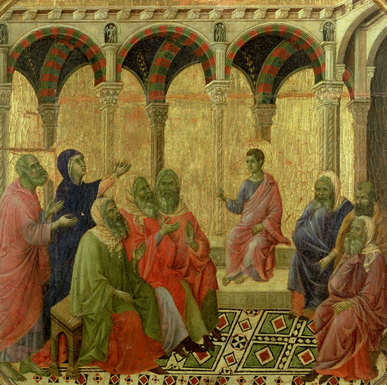 Maesta: Chrystus wśród lekarzy, 1308-11 autorstwa Duccio di Buoninsegna