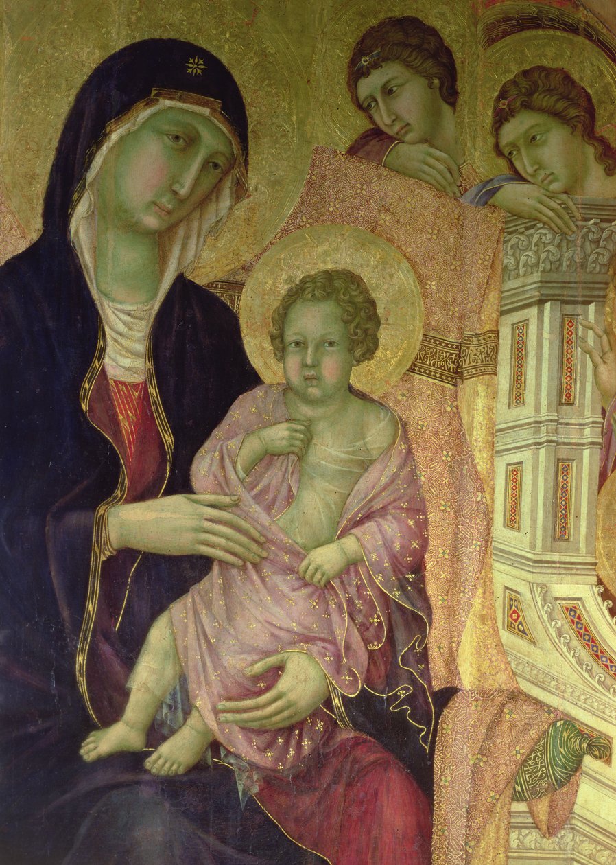 Maesta: Madonna z Dzieciątkiem, 1308-11 (detal 5543) autorstwa Duccio di Buoninsegna