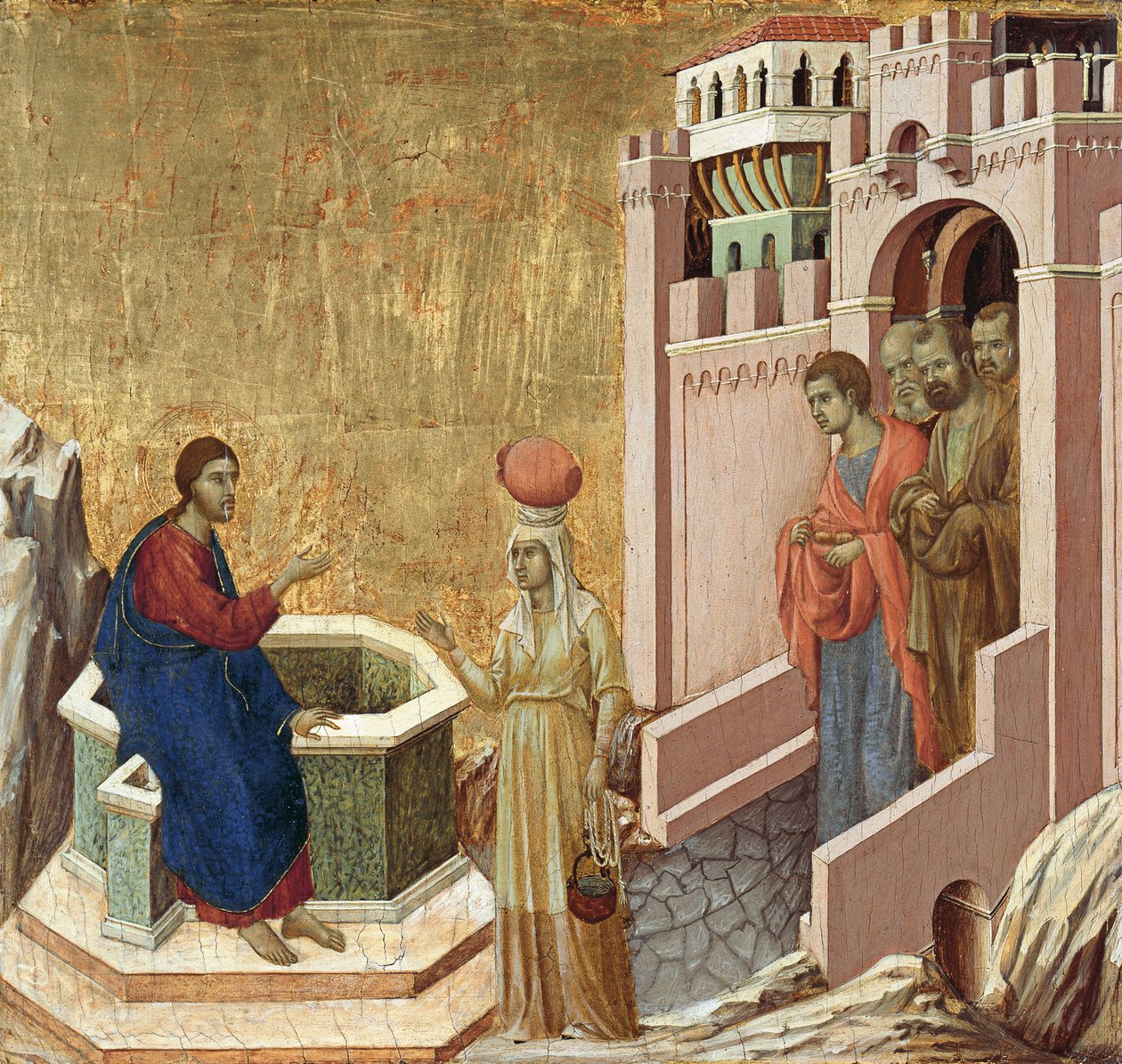 Chrystus i Samarytanka autorstwa Duccio di Buoninsegna