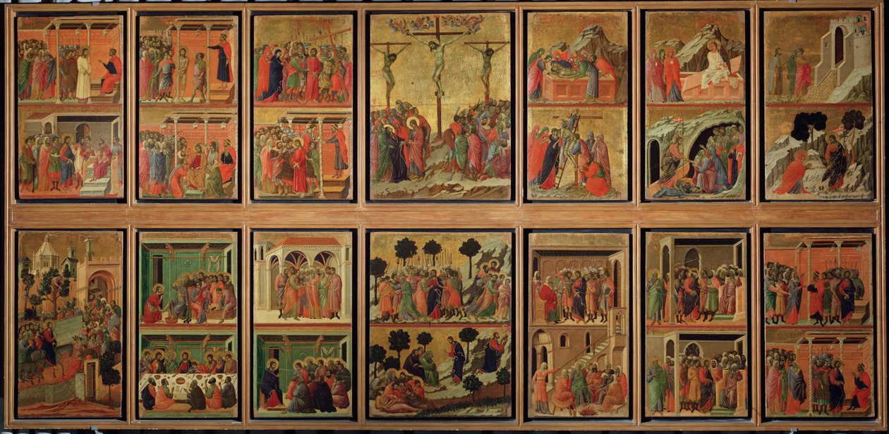 Życie Chrystusa: pasja. Predella Maesty (tempera na drewnie) autorstwa Duccio di Buoninsegna