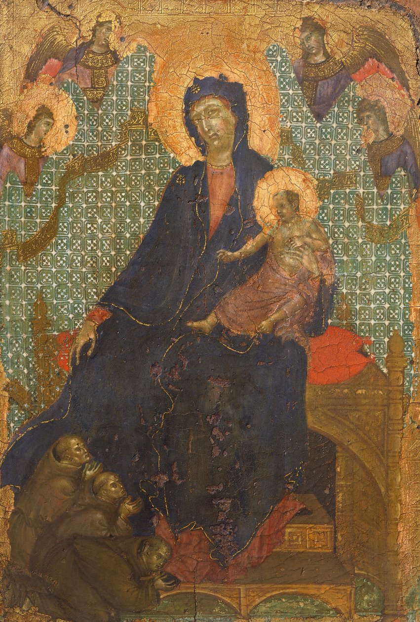 Madonna franciszkanów, Duccio di Buoninsegna (ok. 1255 - pre-1319), tempera na desce, 235x16 cm autorstwa Duccio di Buoninsegna