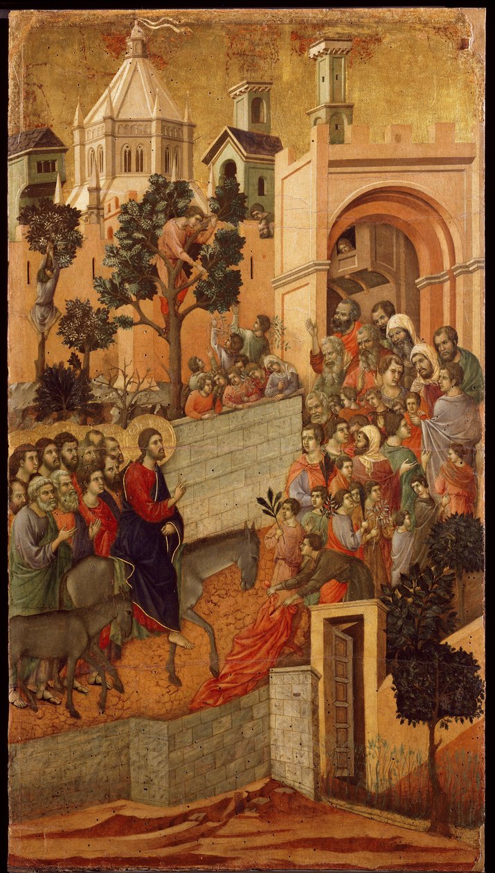 Smutek: wejście do Jerozolimy autorstwa Duccio di Buoninsegna