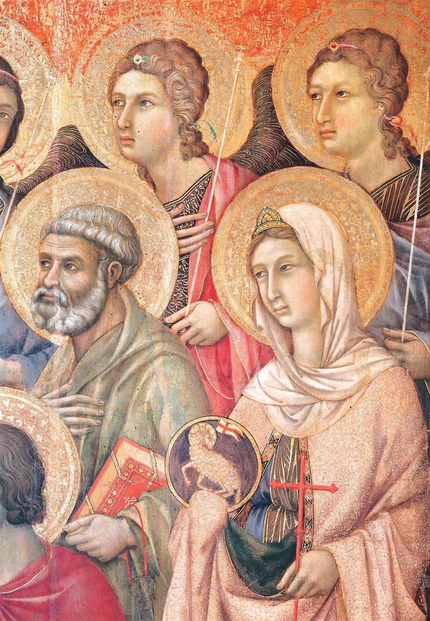 Ołtarz Maesty Duccio w katedrze w Sienie autorstwa Duccio di Buoninsegna (ok. 1255 - przed 1319), tempera na drewnie, 212x425 cm, detal autorstwa Duccio di Buoninsegna