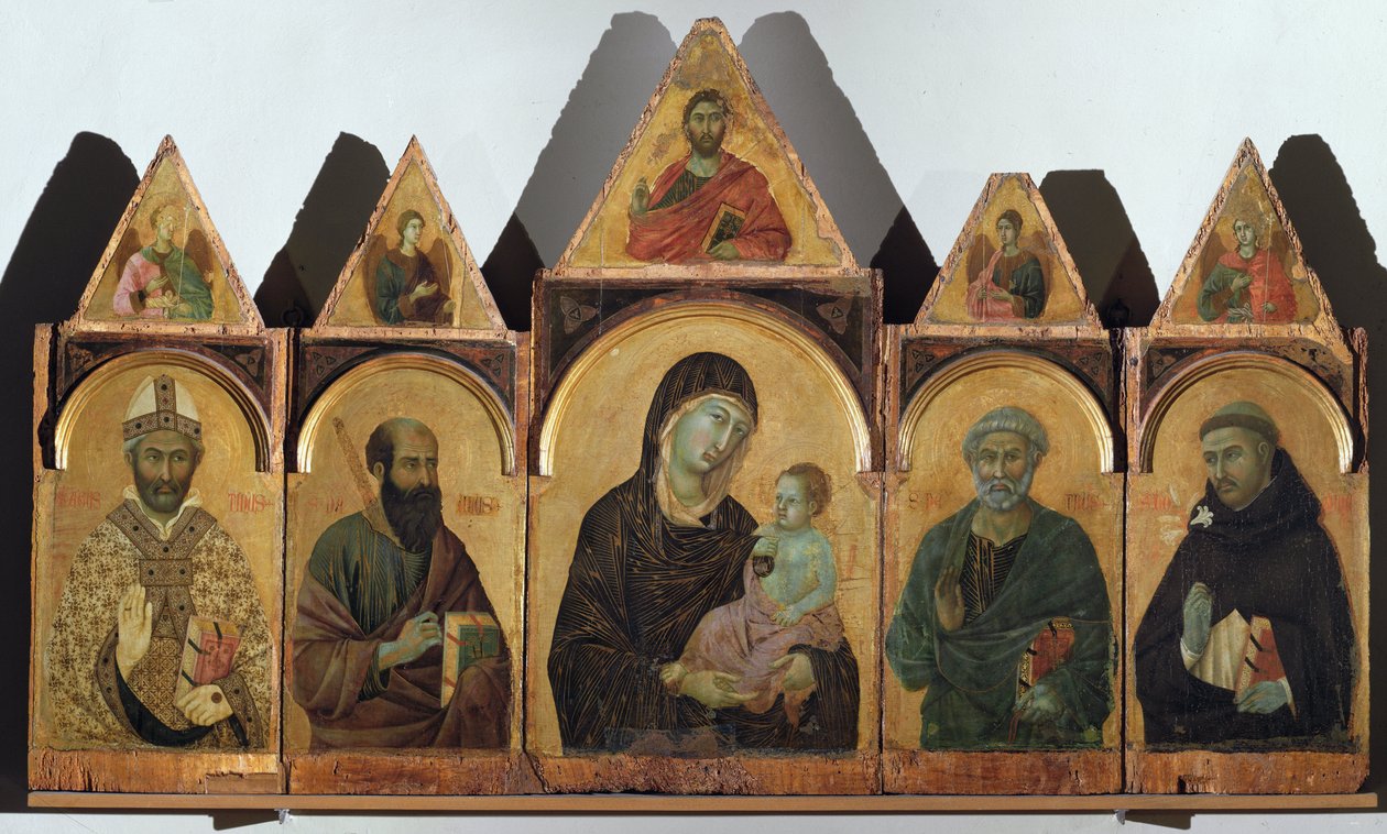 Poliptyk nr 28 (Poliptyk Sieny) - olej na desce autorstwa Duccio di Buoninsegna