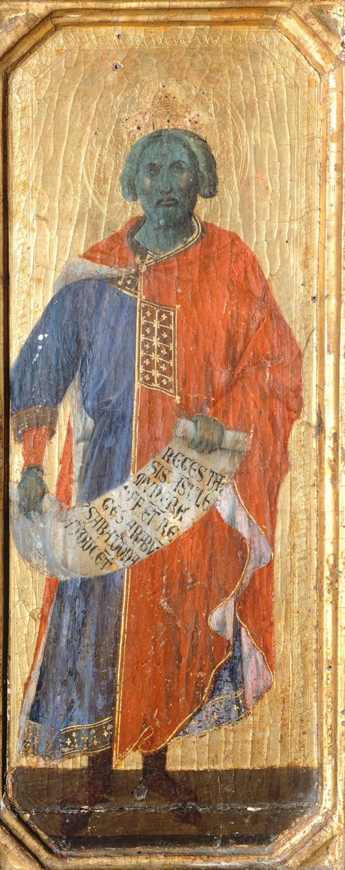 Salomon, fragment predelli Maesty Ołtarza Duccio w katedrze w Sienie autorstwa Duccio di Buoninsegna