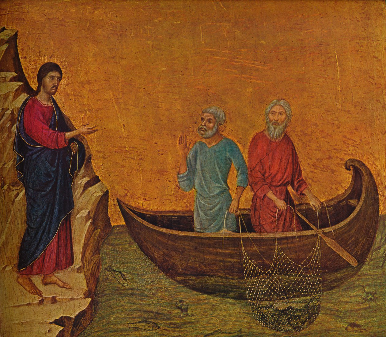 Powołanie apostołów Piotra i Andrzeja, 1308-1311 autorstwa Duccio di Buoninsegna