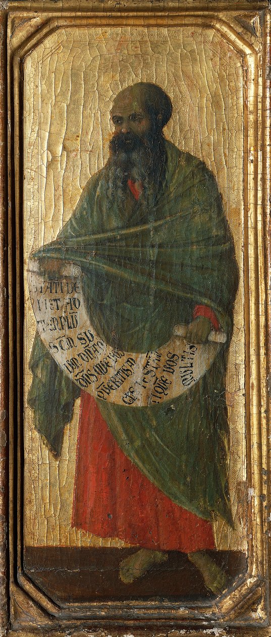 Prorok Malachiasz, fragment z predelli Maesty Ołtarza Duccio w katedrze w Sienie autorstwa Duccio di Buoninsegna