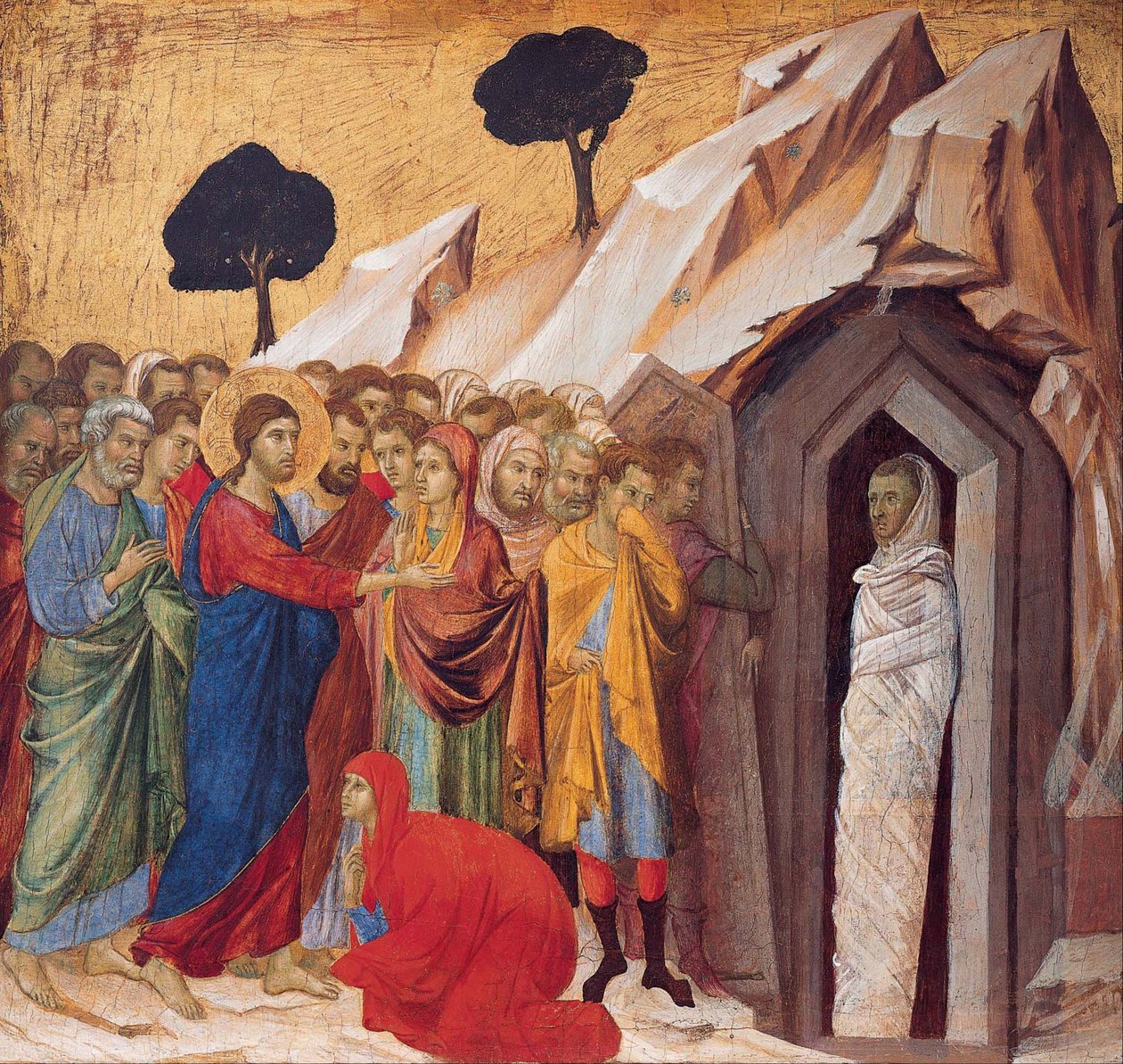 Wskrzeszenie Łazarza autorstwa Duccio di Buoninsegna