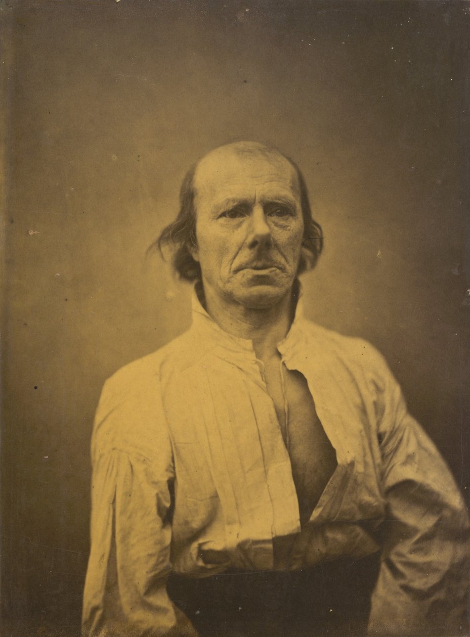 Twarz w spoczynku, 1854-1856, druk 1862. autorstwa Duchenne de Boulogne