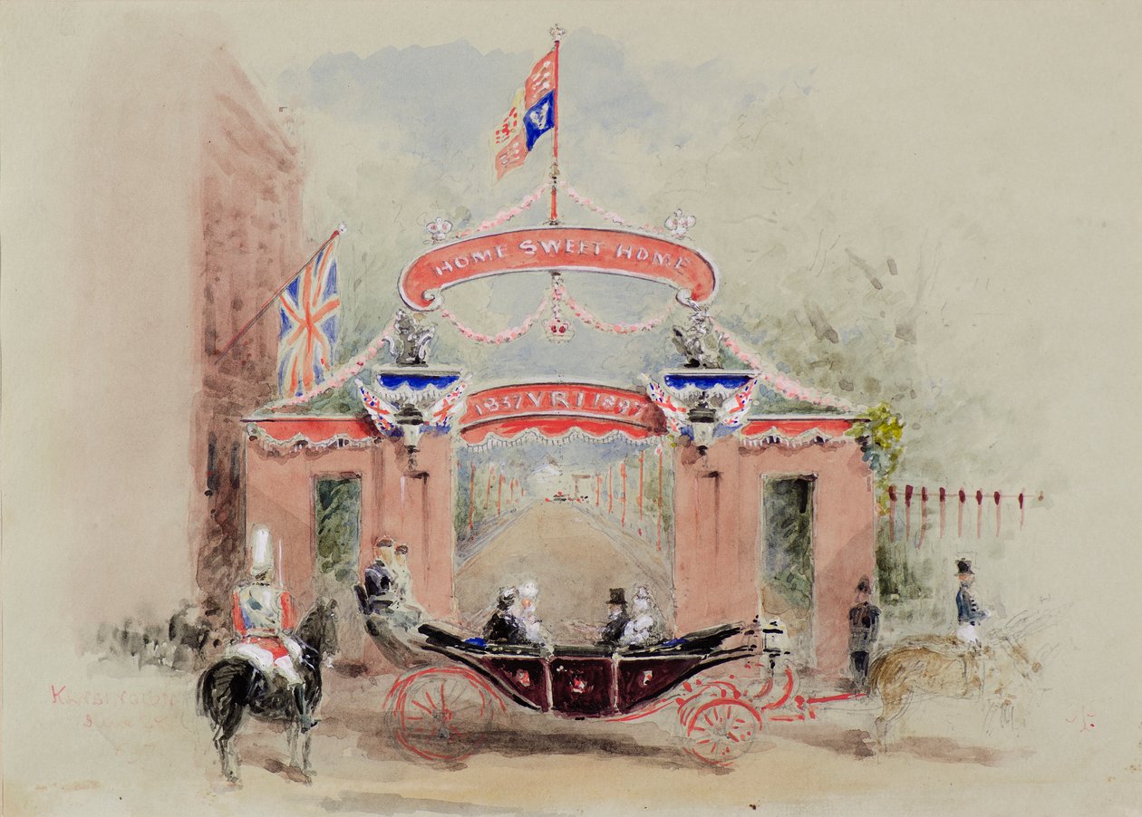 Wejście do Pałacu Kensington (akwarela) autorstwa Duchess of Argyll Princess Louise