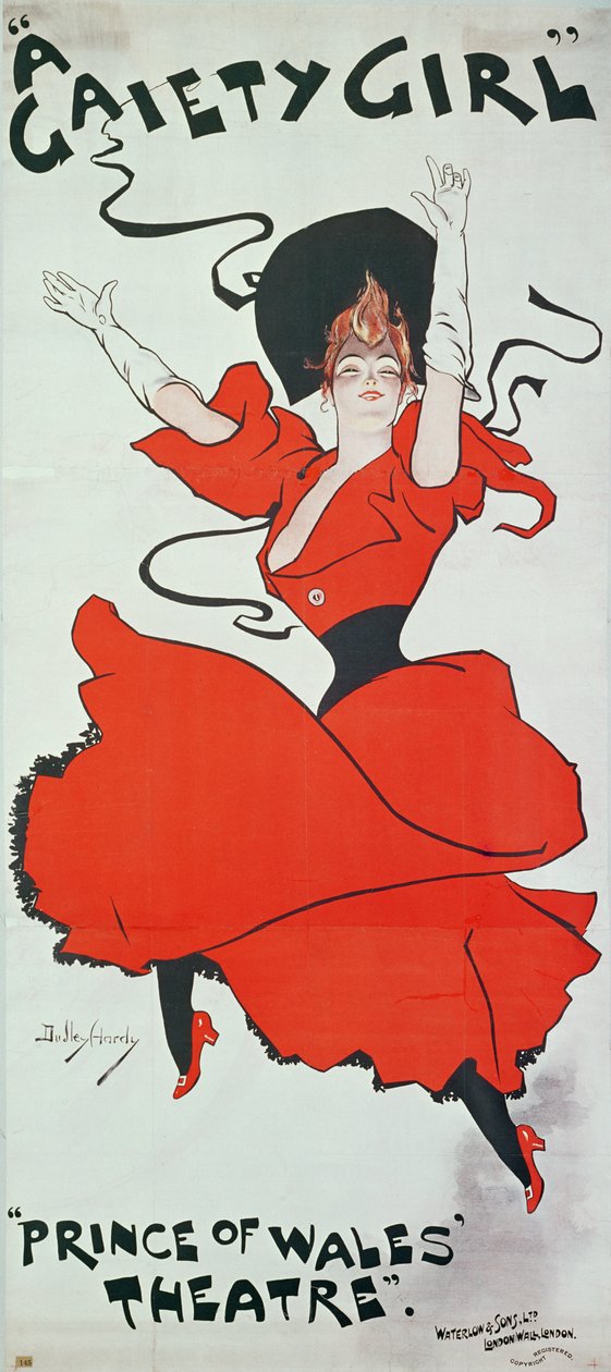 Plakat reklamujący „Gaiety Girl” w Teatrze Księcia Walii autorstwa Dudley Hardy