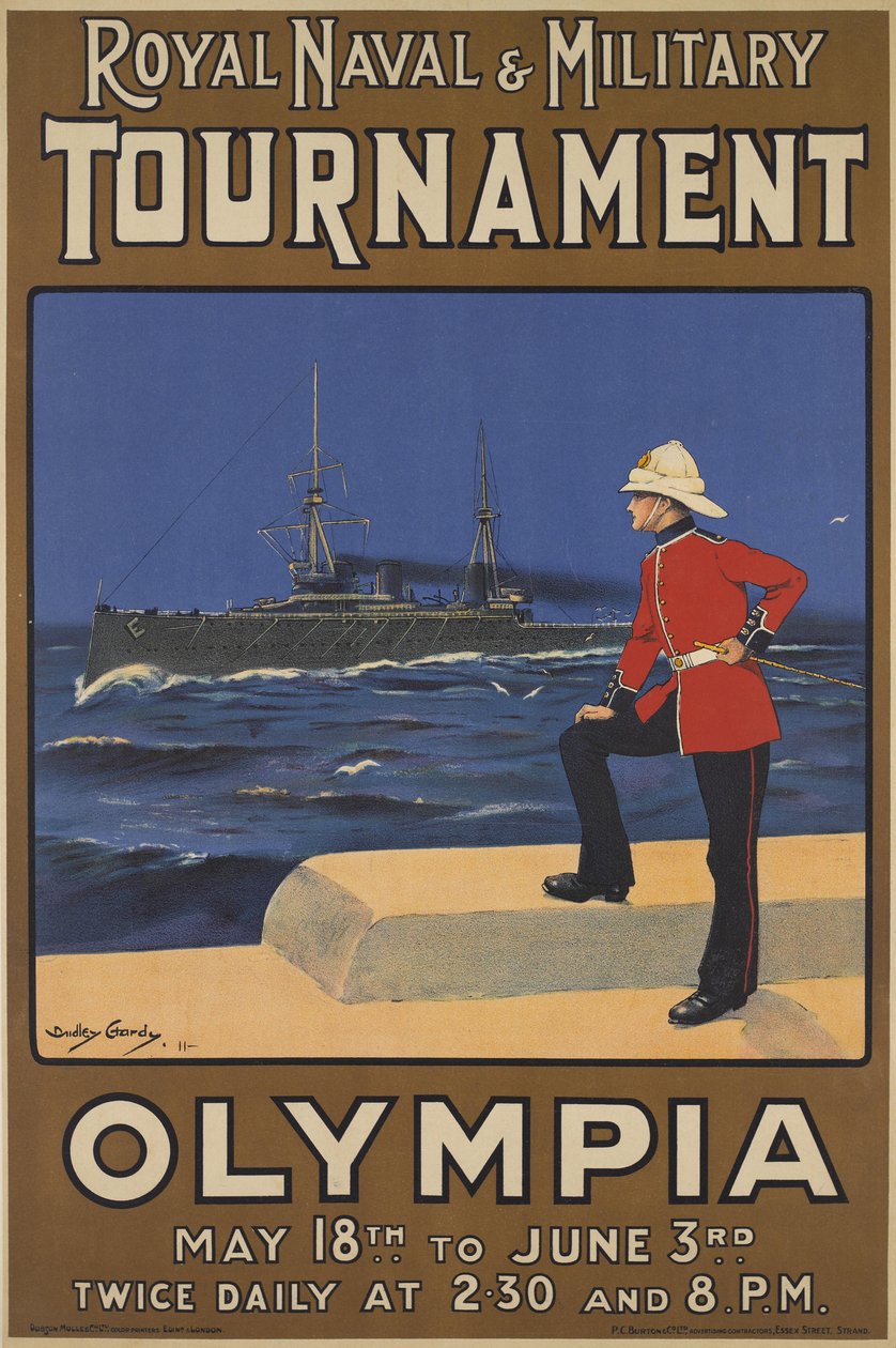 Plakat do Królewskiego Turnieju Morskiego i Wojskowego, 1910 autorstwa Dudley Hardy