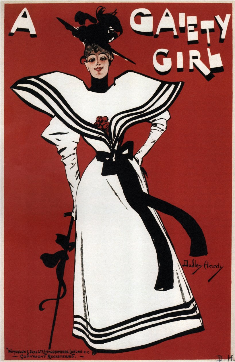 Plakat do komedii muzycznej A Wesoła dziewczyna Sidneya Jonesa, 1893 autorstwa Dudley Hardy
