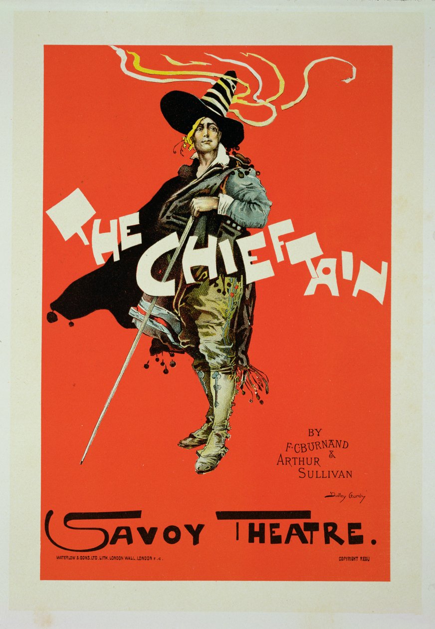Reprodukcja plakatu reklamującego „Wódz”, Teatr Savoy, 1895 autorstwa Dudley Hardy