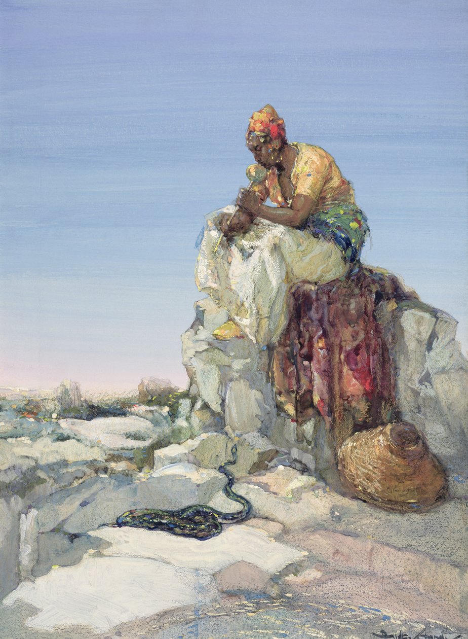 Zaklinacz węży, 1900 autorstwa Dudley Hardy