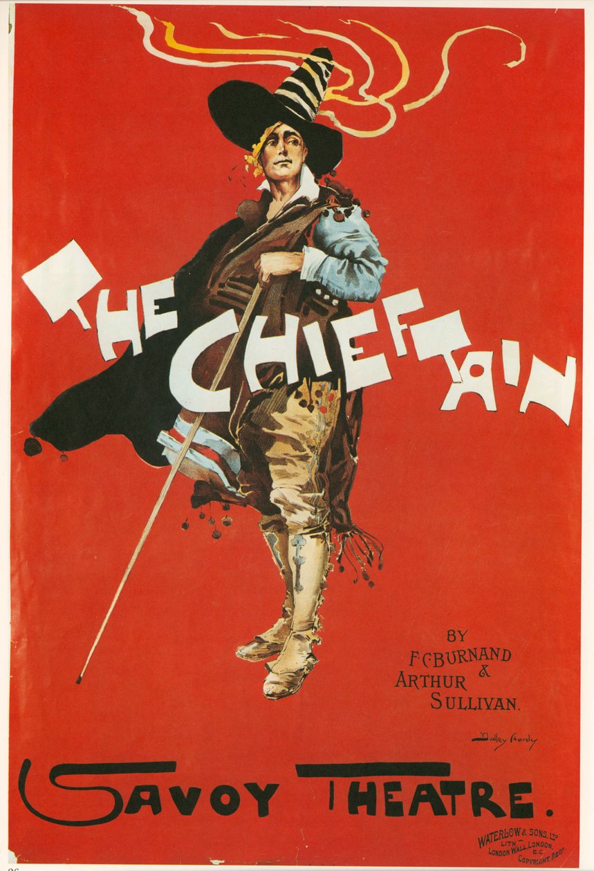 The Chieftain, Savoy Theatre, ok. 1898 (kolorowa litografia) autorstwa Dudley Hardy