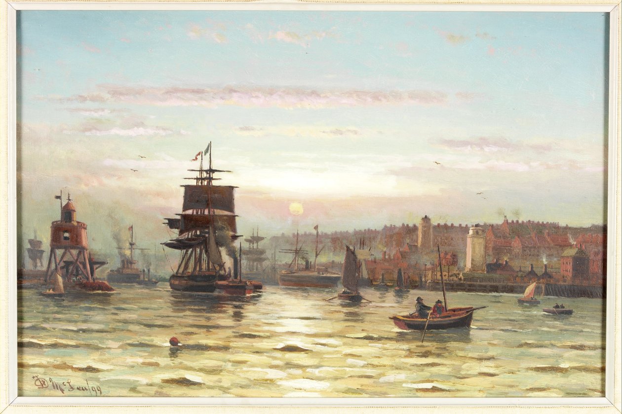 Wejście do Tyne, zachód słońca autorstwa Duncan F. McLea