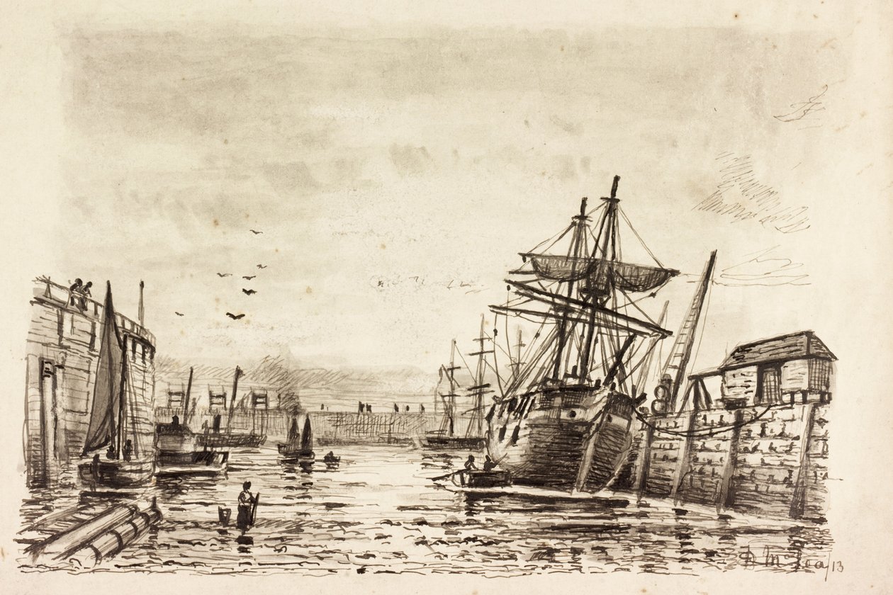 Tyne Dock Gut (tusz na papierze) autorstwa Duncan F. McLea
