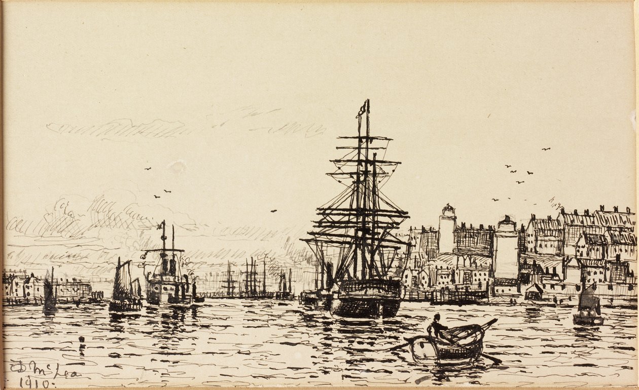 High and Low Lights North Shields (tusz na papierze) autorstwa Duncan F. McLea