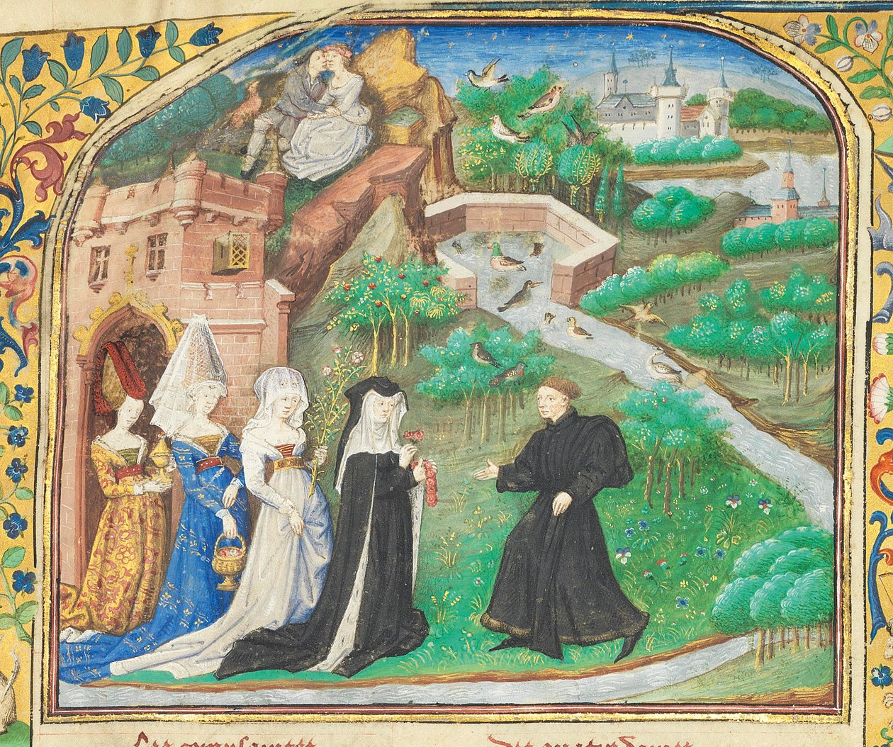 Strona z "La Belle Dame Sans Merci" Alaina Chartiera, Paryż, początek XV w. autorstwa Dunois Master